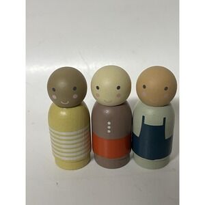 Hearth and Hand Magnolia Wooden Peg People Lot Of 3 Montessori